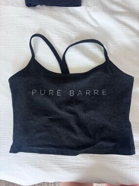 PURE BARRE beyond yoga Black Strappy Crop Tank